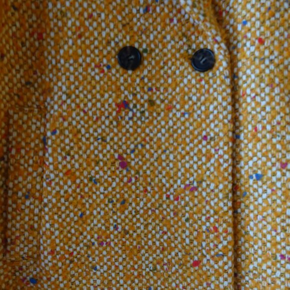 J.Crew Daphne yellow tweed coat Petite 0 0P - Picture 9 of 16